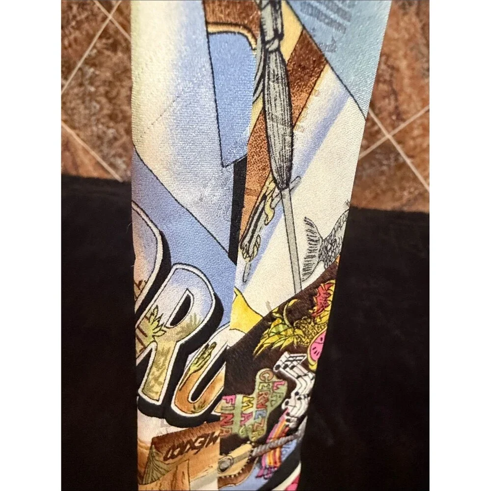 Vintage 1993 Nicole Miller Cinco de Mayo Corona Pacifico Silk Novelty Tie
